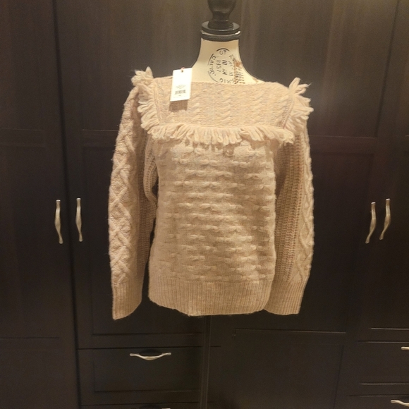 LoveShackFancy Sweaters - LOVE SHACK FANCY Kingston Pullover Size Large  Womens Confetti Pink New